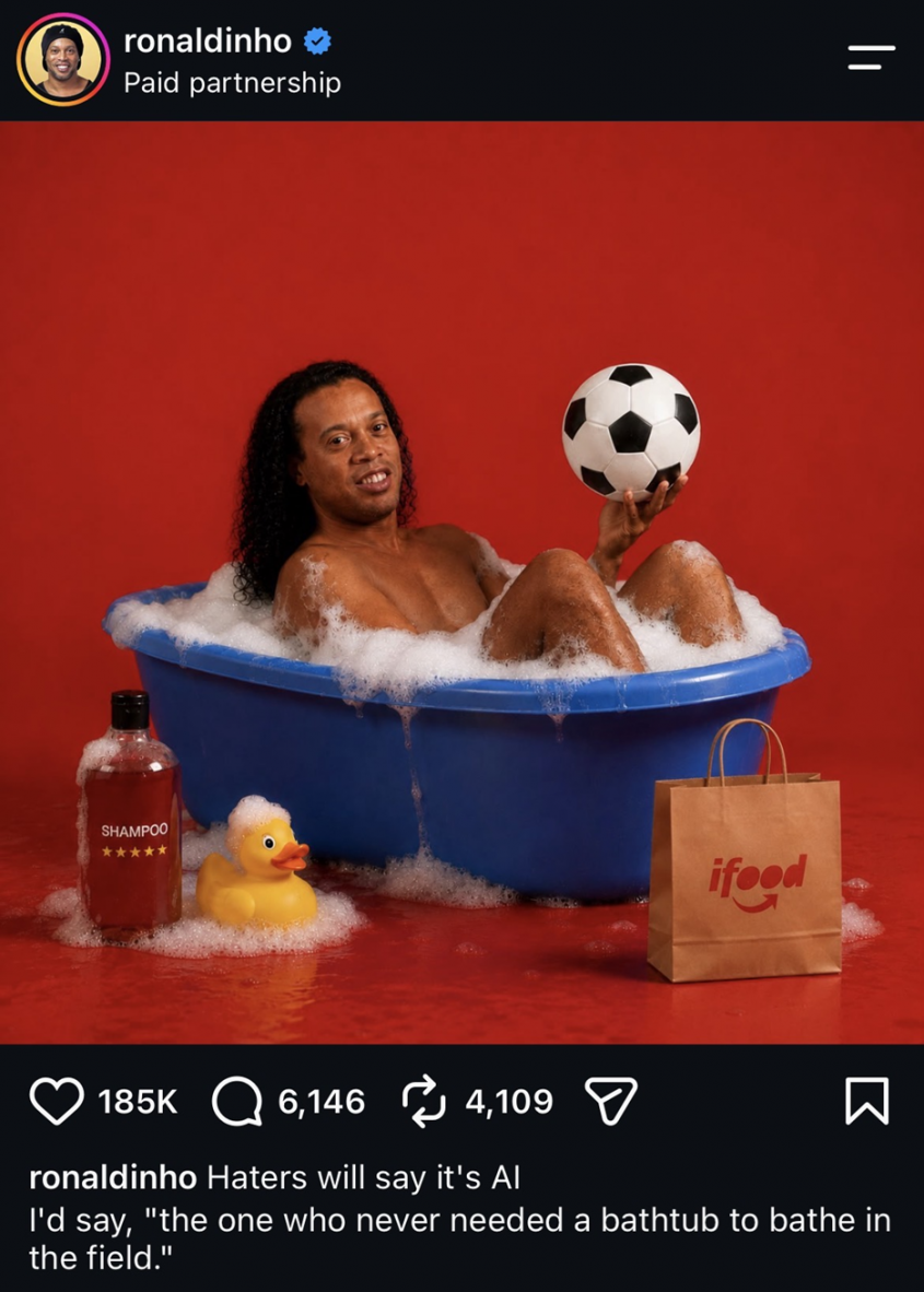Oto POST RONALDINHO tuż przed finałem MŚ xD